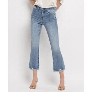 Vervet Jeans Womens Size 28 Merciful High Rise Frayed Hem Crop Flare T6263